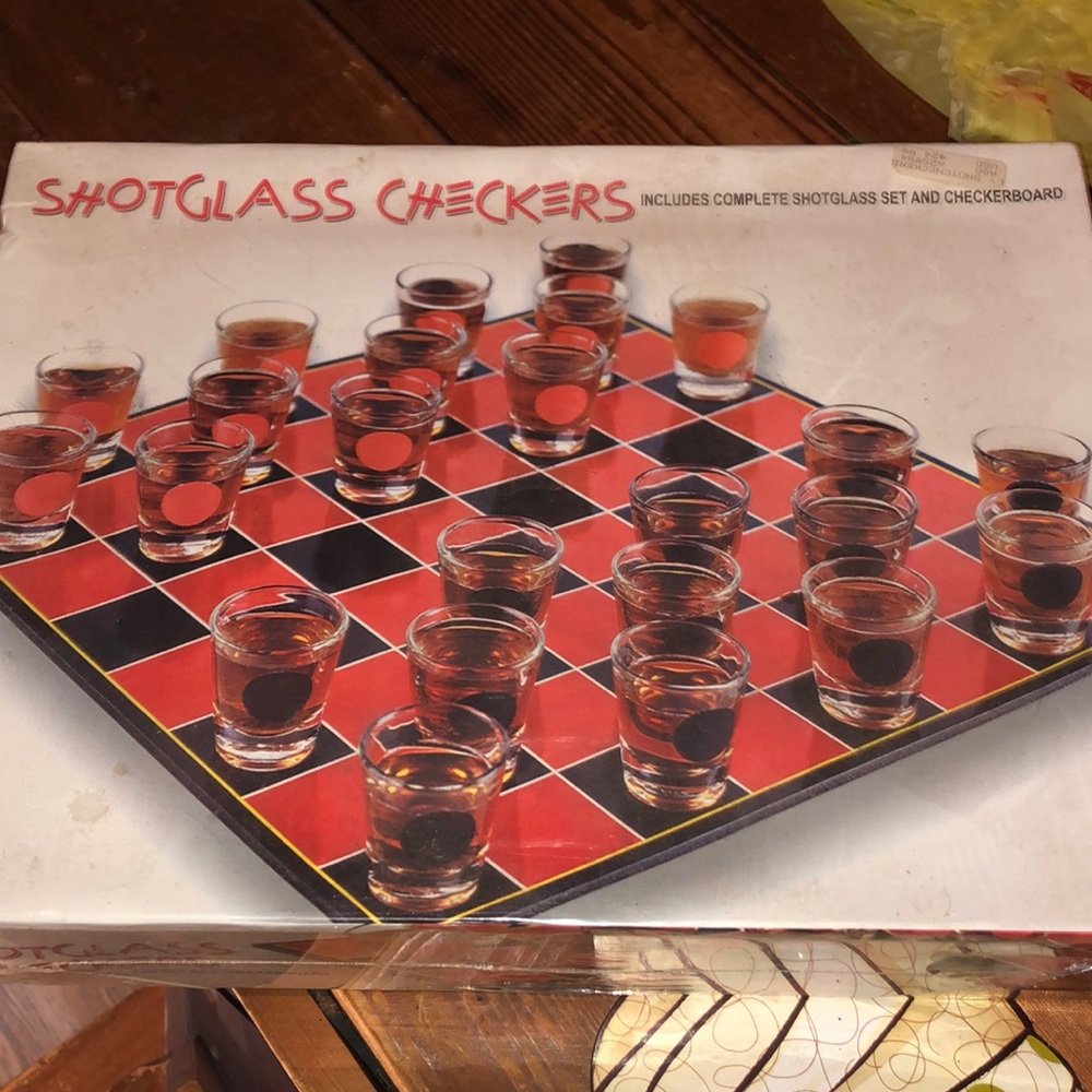 Shot glass checkers